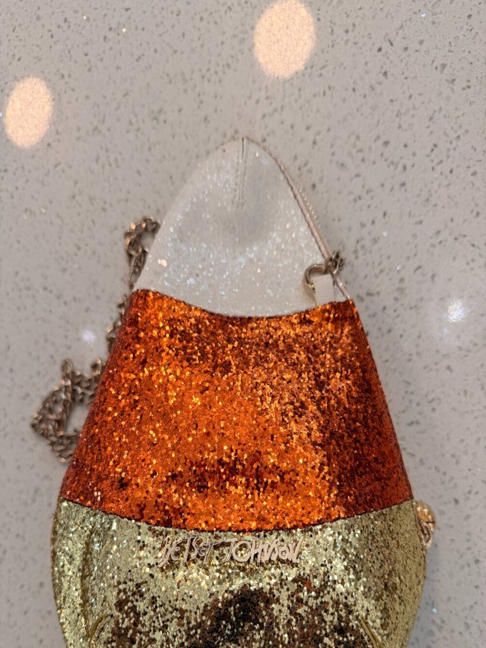Betsey Johnson Do I Make You Corny glitter candy corn